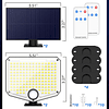 Luces Exteriores con Sensor de Movimiento 222 LED Luces Sola