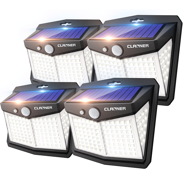 Luces solares al aire libre 128 LED/4 paquetes de luces con