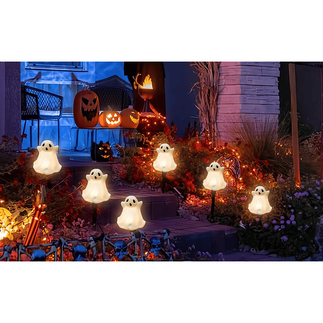 Luces de camino de Halloween al aire libre, 7 pies, luces de