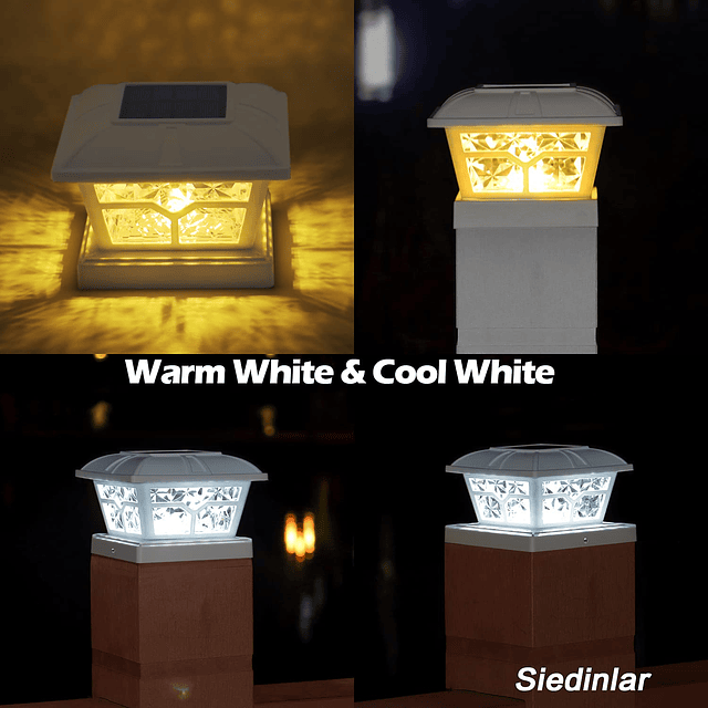 Luces solares para postes al aire libre 2 modos de color 8 L