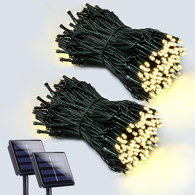 Paquete de 200 Guirnaldas de Luces Solares LED para Exterior