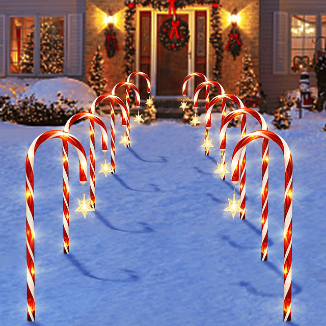 Decoraciones navideñas al aire libre 10 piezas de luces navi