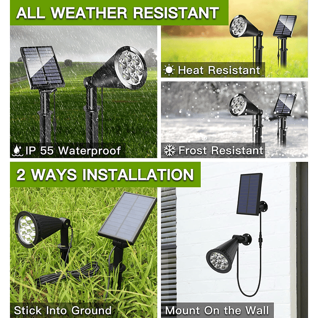 Foco solar al aire libre impermeable LED solar luces de pais