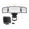 GLORIOUSLITE Luces solares de seguridad 2400 mAh LED sensor