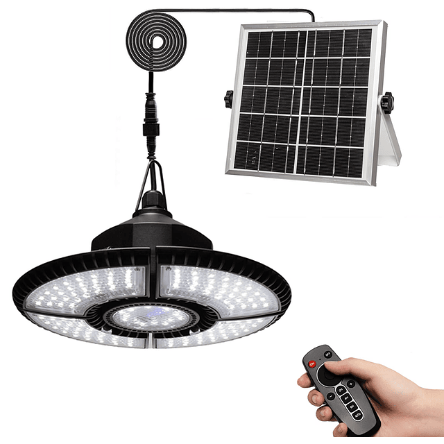 Luz solar para cobertizo diurno o nocturno 4+1 hojas 136 LED