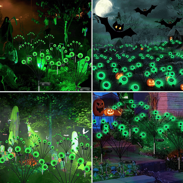 Paquete de 6 36 LED Decoraciones de Halloween Luces solares