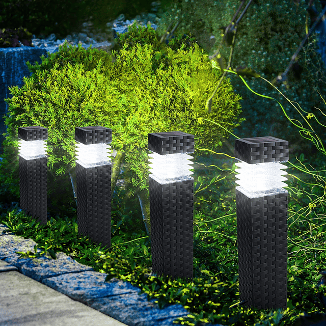 Luces solares para caminos al aire libre, paquete de 6 luces