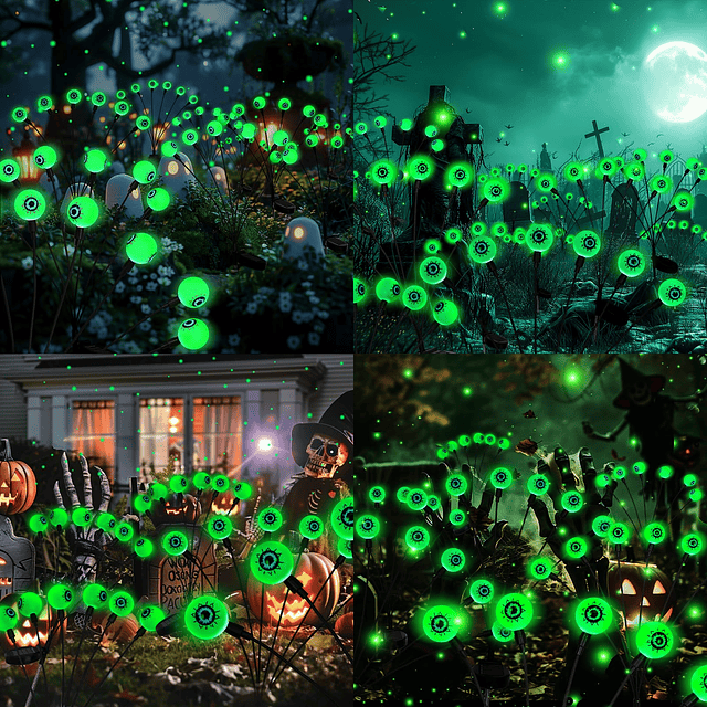 Decoraciones de Halloween al aire libre, paquete de 2 luces