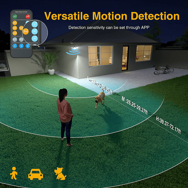 3000LM LED luces solares de seguridad sensor de movimiento c