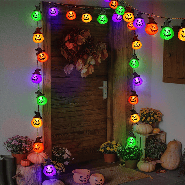 Luces solares mejoradas de Halloween para exteriores con ene