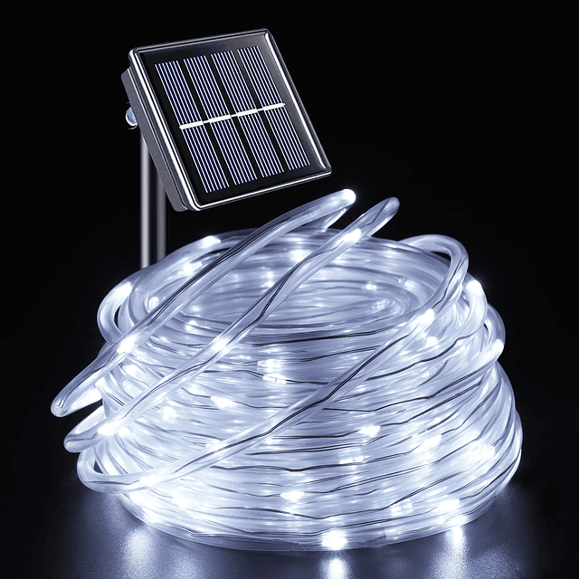 Luces solares de cuerda para exteriores, impermeables, 72 pi