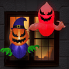 Pumpkin Jack y Haunted Harold Decoración inflable de Hallowe