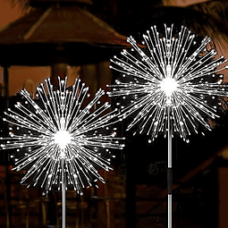 Luces solares de fuegos artificiales, paquete de 2, 120 LED,