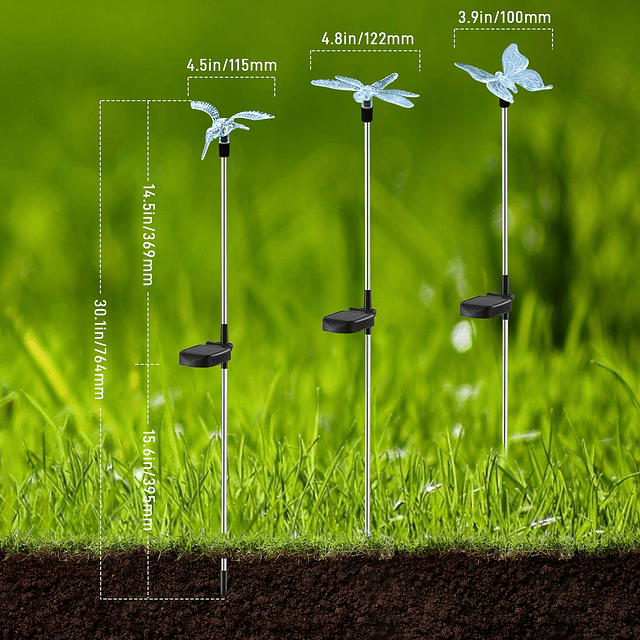 Luces solares al aire libre, paquete de 6 luces solares de e