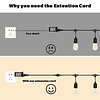 Cable de extensión de 16,4 pies/5 m para luces de cadena nav