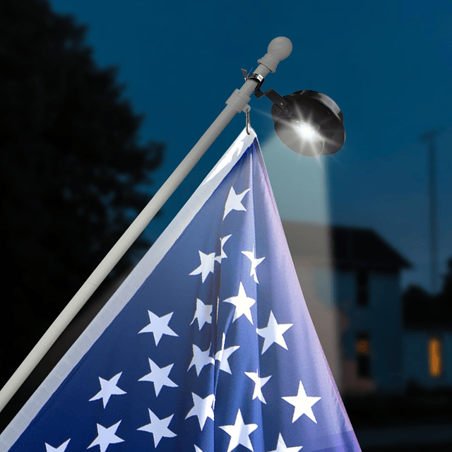 Luz de asta de bandera con energía solar para exteriores, lu