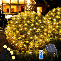 Luces navideñas solares para exteriores, impermeables, 100 L