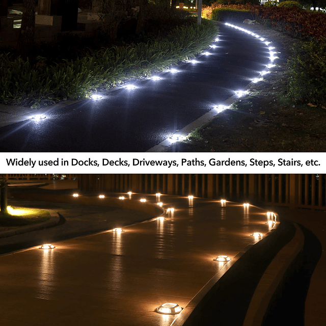 Luces solares para entrada al aire libre, paquete de 12 luce