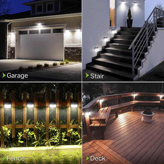 Luces solares para exteriores 𝟔 𝐏𝐚𝐜𝐤/126 luces LED inalámbri