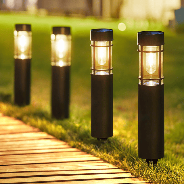 Luces solares para caminos al aire libre, paquete de 8 luces