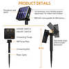 Paquete de 4 luces solares para exteriores, 400 LED, 160 pie