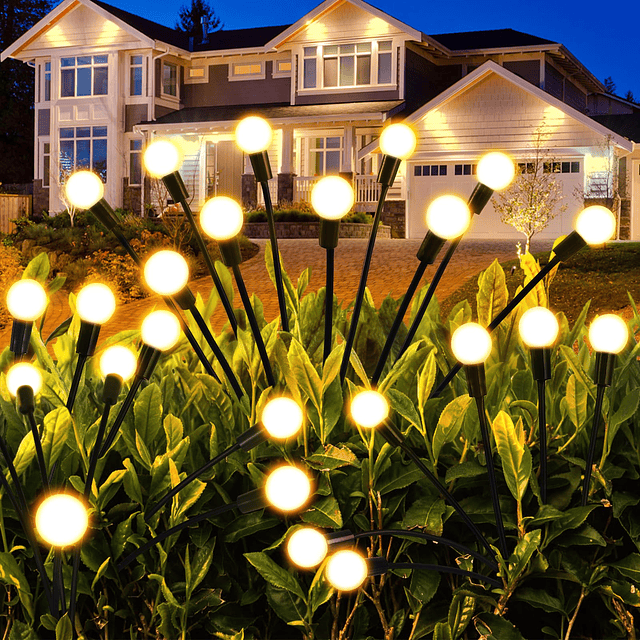 Paquete de 4 luces solares de jardín al aire libre 40 LED lu