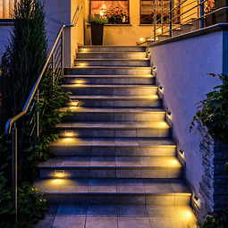 30 luces LED solares para escalones al aire libre, paquete d