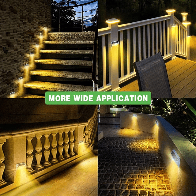 30 luces LED solares para escalones al aire libre, paquete d