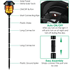Luces solares de metal con llama parpadeante, antorchas sola