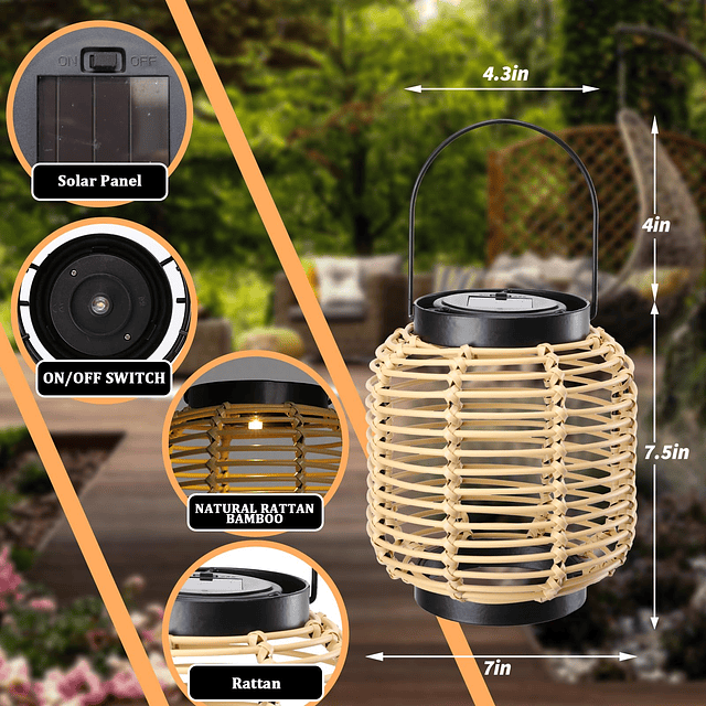 Linterna solar al aire libre luces colgantes 11 "decoración