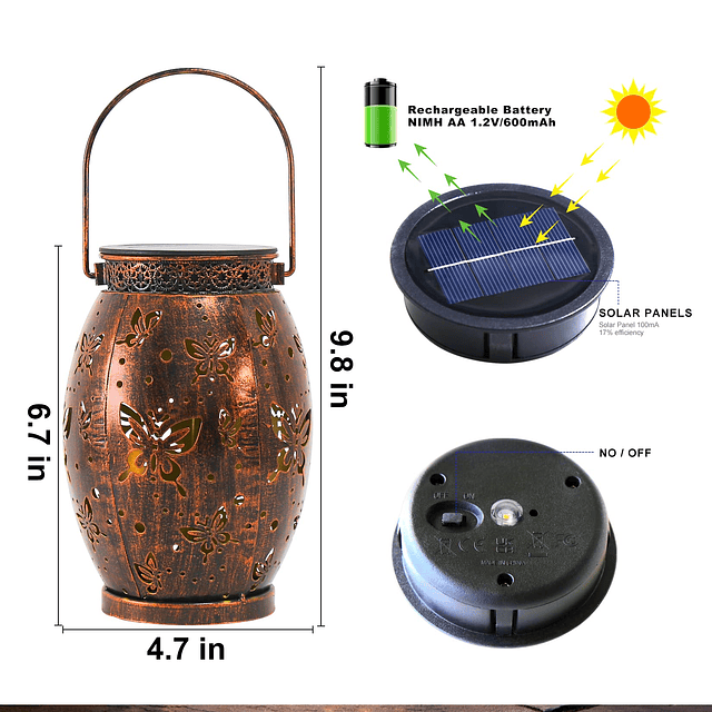 Neemor Paquete de 2 Linternas Solares Mariposa Solar Exterio