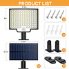 Luces solares para exteriores, 800 lúmenes, 106 luces LED co