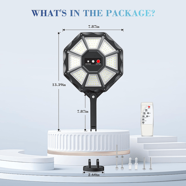 Luces solares para exteriores, impermeables, 168 LED, 6500 K