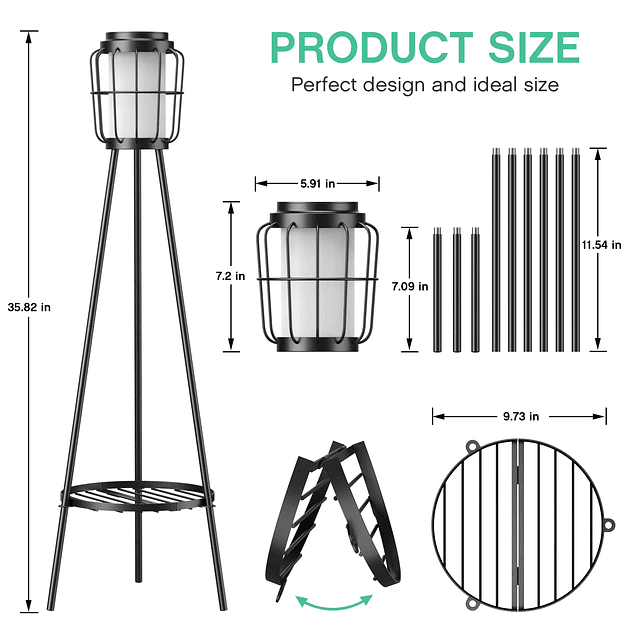 Paquete de 2 luces solares para exteriores con soportes para