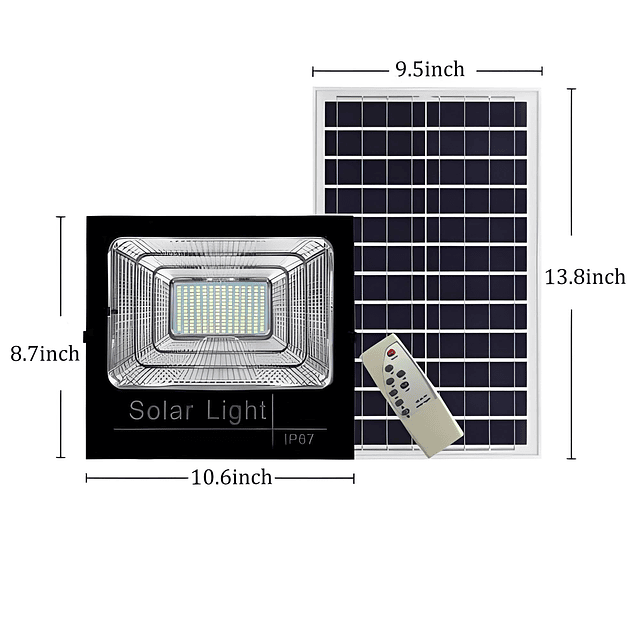 100 W a 800 W 6000 K Luz de inundación solar al aire libre r