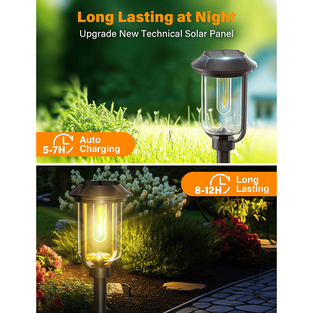 2LED Luces solares brillantes para caminos al aire libre 120