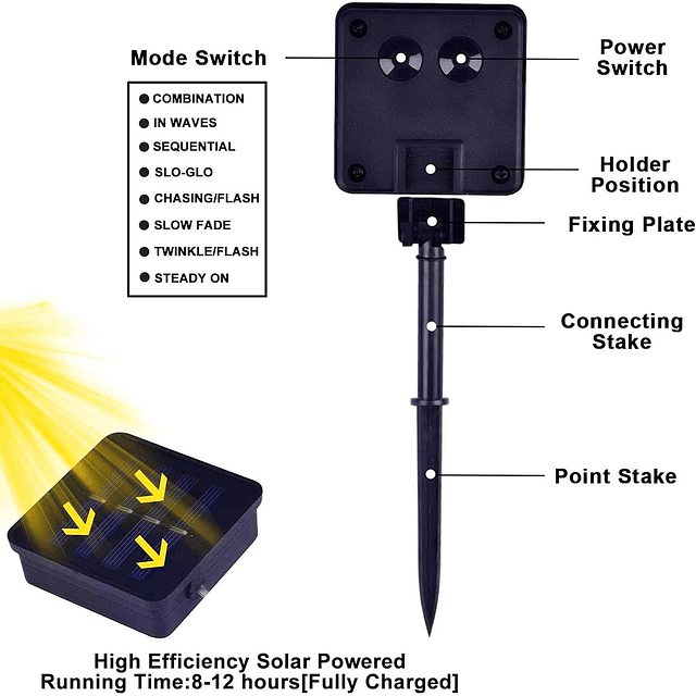 Guirnaldas de luces solares con bola de cristal pequeña, 60