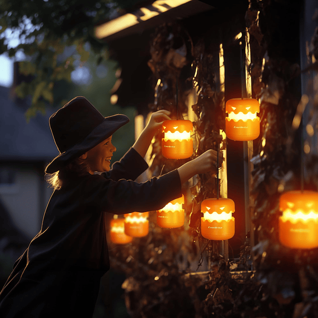 Paquete de 6 farolillos de calabaza de Halloween, calabazas