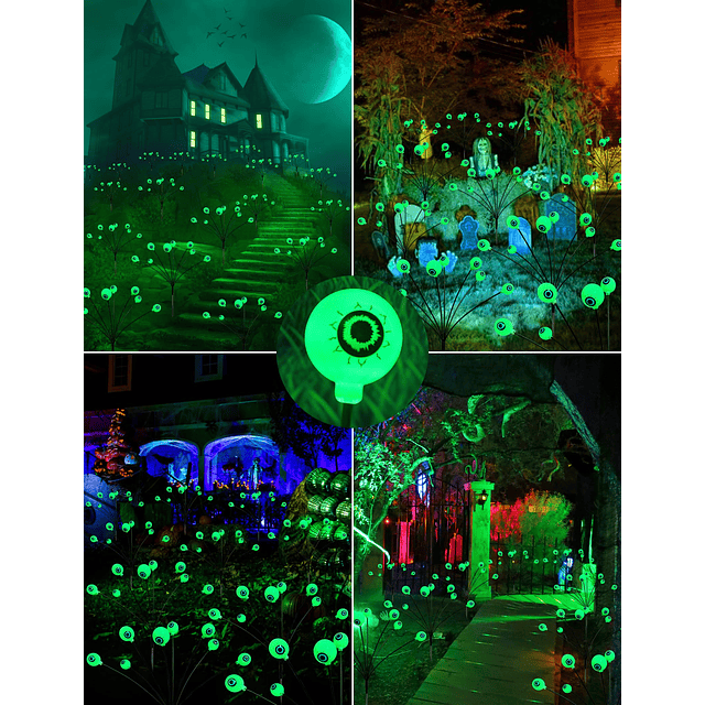 Luces solares de Halloween decoraciones al aire libre luces