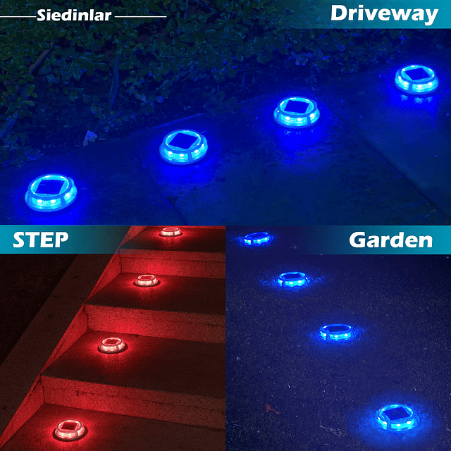 Luces solares para cubierta al aire libre 2 modos 16 LED mar