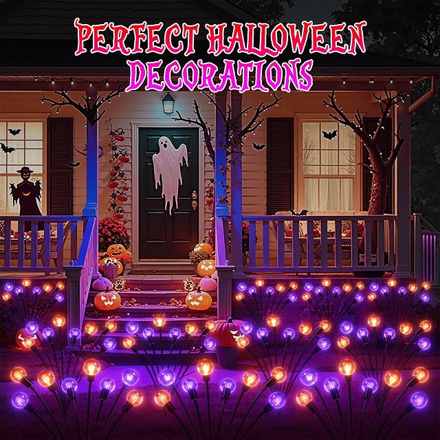 Paquete de 4 Decoraciones de Halloween para Exteriores Púrpu