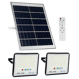 Paquete de 2 luces de inundación solares LED de 100 W para e