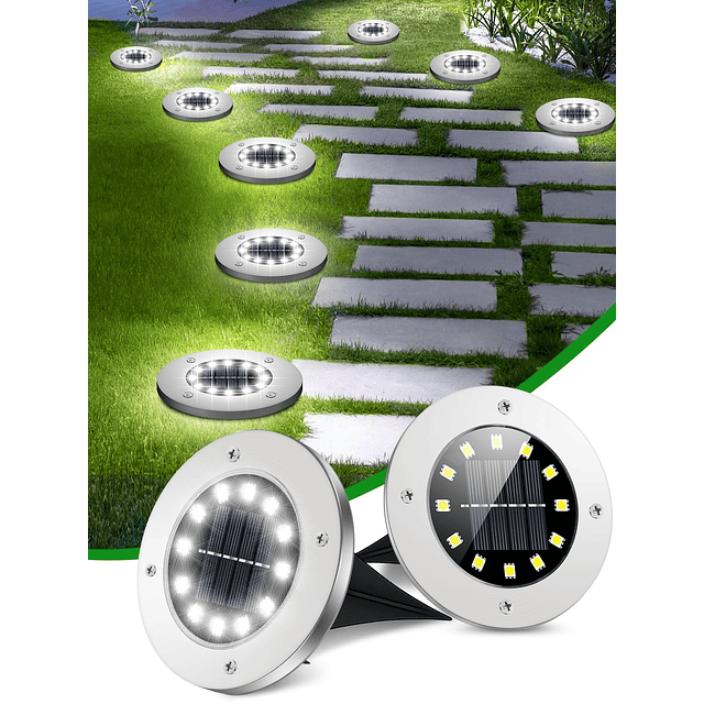 Luces solares de suelo, 12 luces LED impermeables para jardí