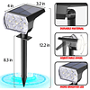 Paquete de 2 focos solares para exteriores, ajustables IP65,