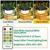 Luces solares para postes de 4x4 para exteriores, paquete de