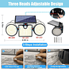 Luces solares para exteriores, 260 LED, luces de pared con e
