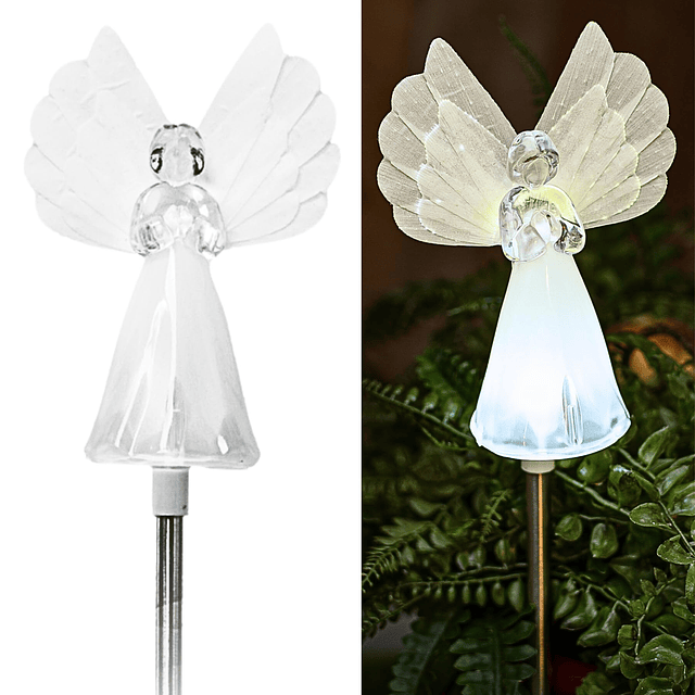 Luces cruzadas solares LED con forma de ángel para jardín, i