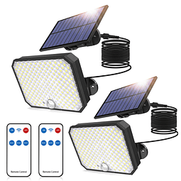 Paquete de 2 luces solares ultra al aire libre 4000 lm senso