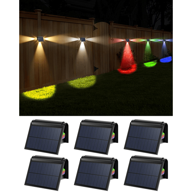 Luces solares para vallas al aire libre, impermeables, multi