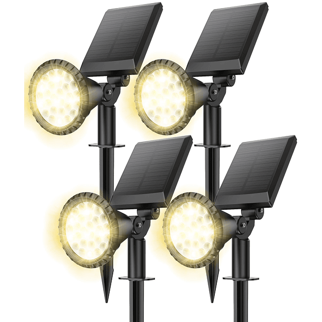 Focos solares para exterior, 27 luces LED solares para exter